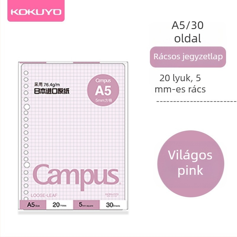 Loose-leaf belső mag csere, modell CLL1518, 30 lap, belső oldal papír, logó nélkül