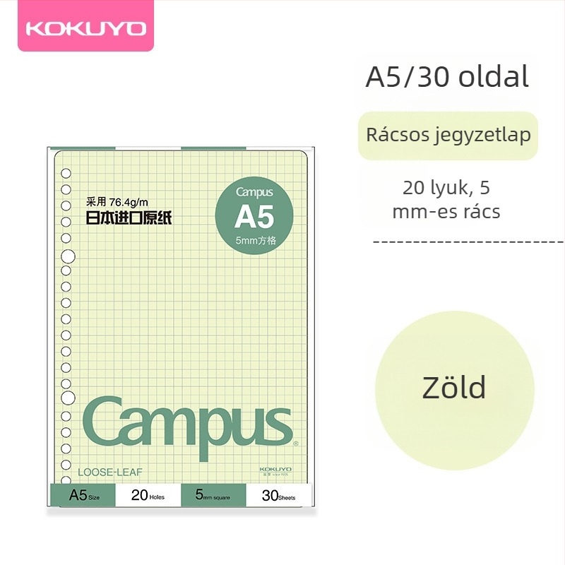 Loose-leaf belső mag csere, modell CLL1518, 30 lap, belső oldal papír, logó nélkül