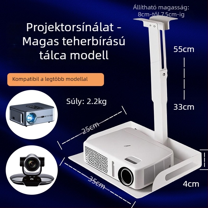 Fali projektor-tálca teleszkópos emelővel – projektorhoz és kamerához, semleges márka