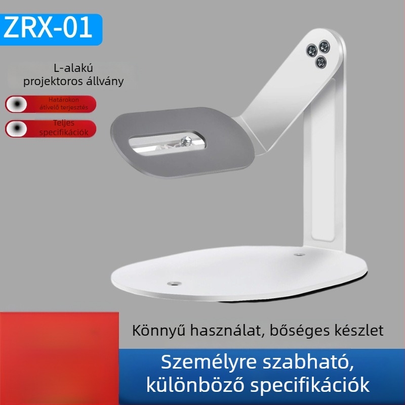 L alakú projektor tartó – 3 az 1-ben: asztali, mennyezeti és falra szerelhető, 360°-os forgás