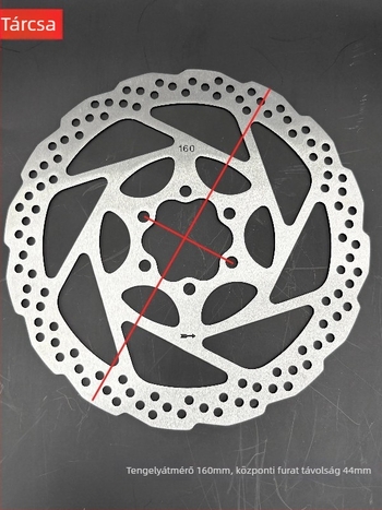 Rozsdamentes acélból készült tárcsafék rotor 180/160 mm, út- és MTB kerékpárokhoz