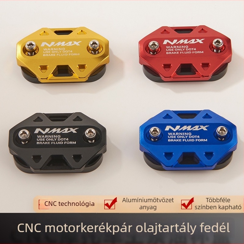 CNC alumínium ötvözetű fékfolyadék-tartályfedél és felső pumpa-fedél Yamaha NMAX-hoz