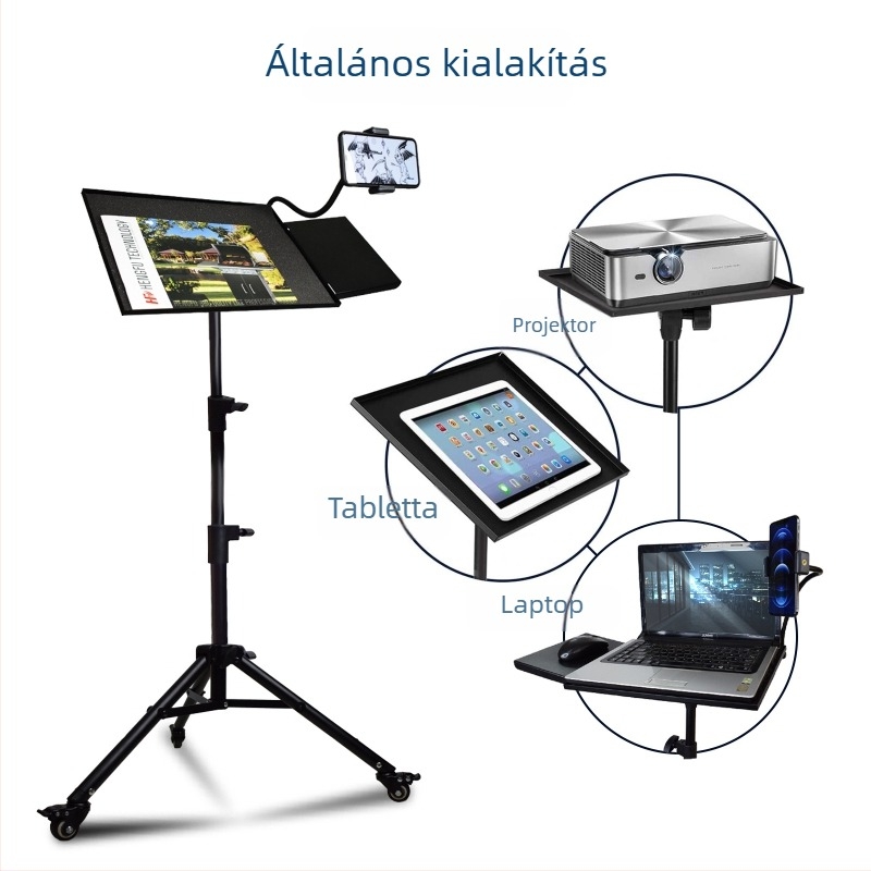 GAODING TY-601 Hordozható emelhető háromlábú tabletatartó állvány és összecsukható projektor állvány