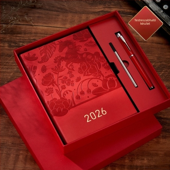PU borítós jegyzetfüzet, varrott kötés, 100 g/m² természetes fehér papír, 100–200 oldal, üzleti iroda stílusú