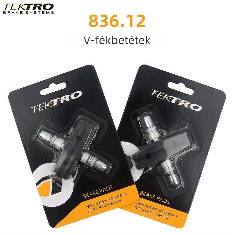 TEKTRO Yanhao kerékpáros fékbetét, modell 836.12V, clip-on rögzítés, csendes, kopásálló, alumínium felnihez
