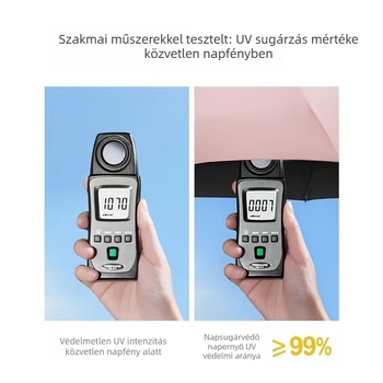 Kapszulás esernyő UPF50+ napvédelmével, 190T anyag, alumínium váz és nyél, 6 merevítő, manuális nyitás-zárás