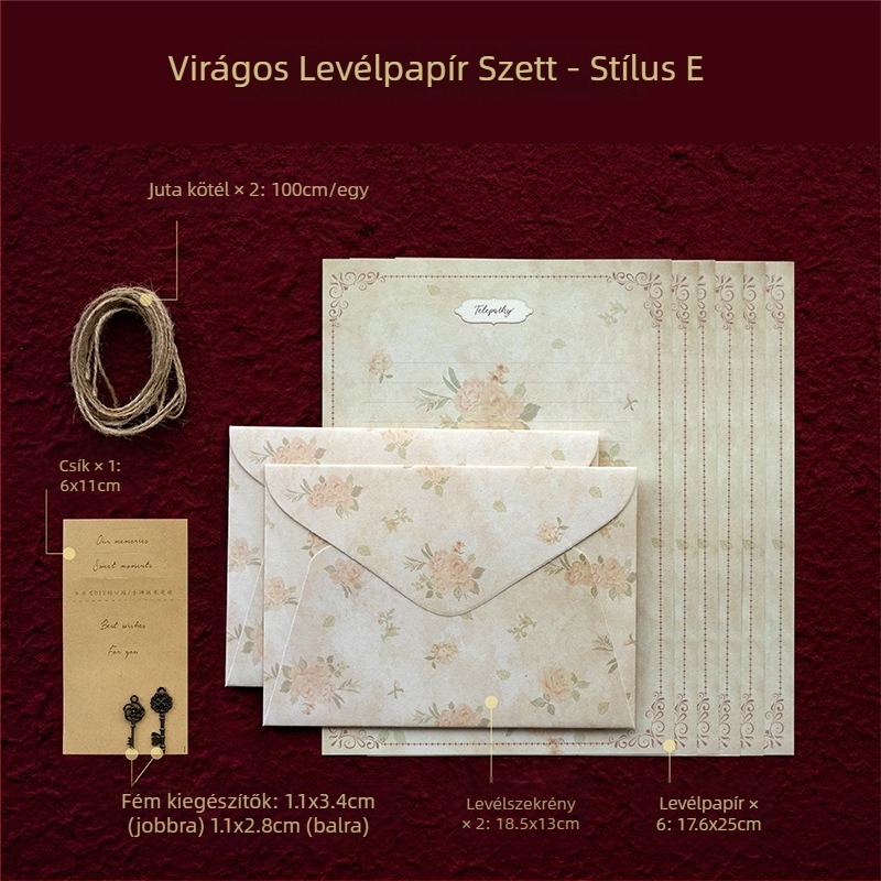 Írólap és boríték készlet kézzel írott levelekhez - Nyugati stílusú borítékok (Senyu Leaf; Speciális papír; Modell XZ3003)