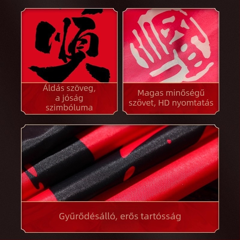 Vászonból készült fotórekvizit banner – kínai ünnepi stílusú Újév dekoráció, tavaszi fesztivál dekor, anyag: vászon