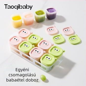 Taoqibaby bébiétel-tároló szilikon formával, 8 darabos készlet, fagyasztó rekeszhez, húspüréhez