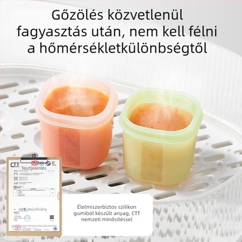 Taoqibaby bébiétel-tároló szilikon formával, 8 darabos készlet, fagyasztó rekeszhez, húspüréhez