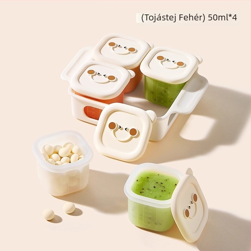 Taoqibaby bébiétel-tároló szilikon formával, 8 darabos készlet, fagyasztó rekeszhez, húspüréhez