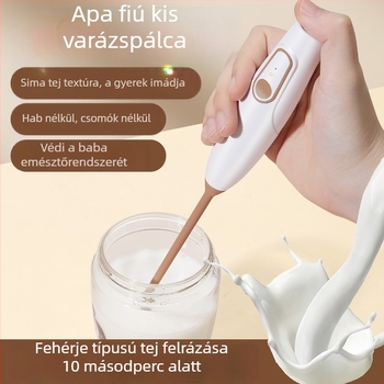 Kézi vezeték nélküli elektromos keverő tejpor és kakaóporhoz, finom felverés, kompakt, hordozható, PP anyag, testreszabható