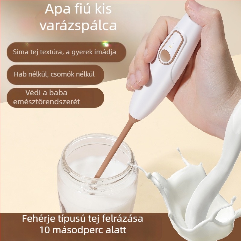Kézi vezeték nélküli elektromos keverő tejpor és kakaóporhoz, finom felverés, kompakt, hordozható, PP anyag, testreszabható