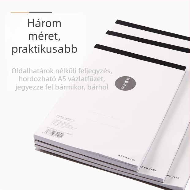 Kokuyo diákképző vázlatfüzet, üres oldalakkal, modell NWP, cellulózpapír, kínai boríték stílus