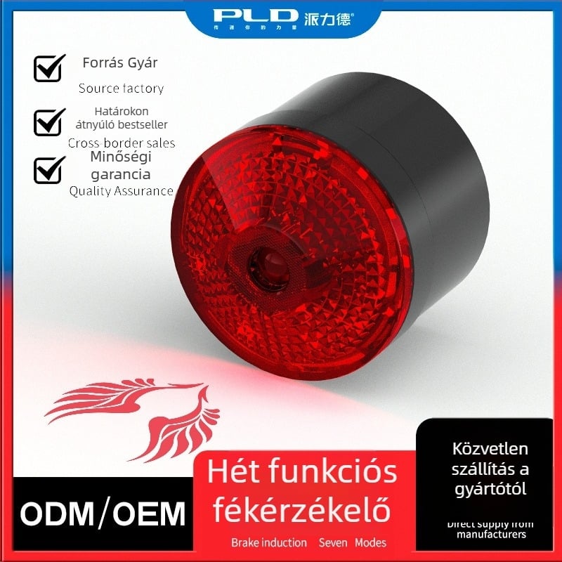 Kerékpár hátsó lámpa vetítéssel és mintázat testreszabással, újratölthető LED világítás, 500mAh, 2W, 360°-os forgás