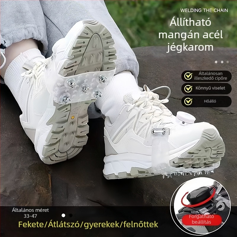Láthatatlan csúszásgátló bakancsvédők – átlátszóak, kültéri hóban túrázáshoz és téli hegymászáshoz, idős korosztálynak, egy párat tartalmaz