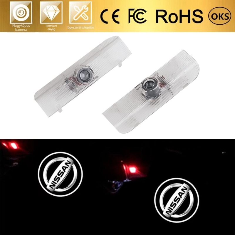 Nissanhoz készült LED lézeres ajtóprojektáló lámpa, 5W, 12V, PC, Modell 202368