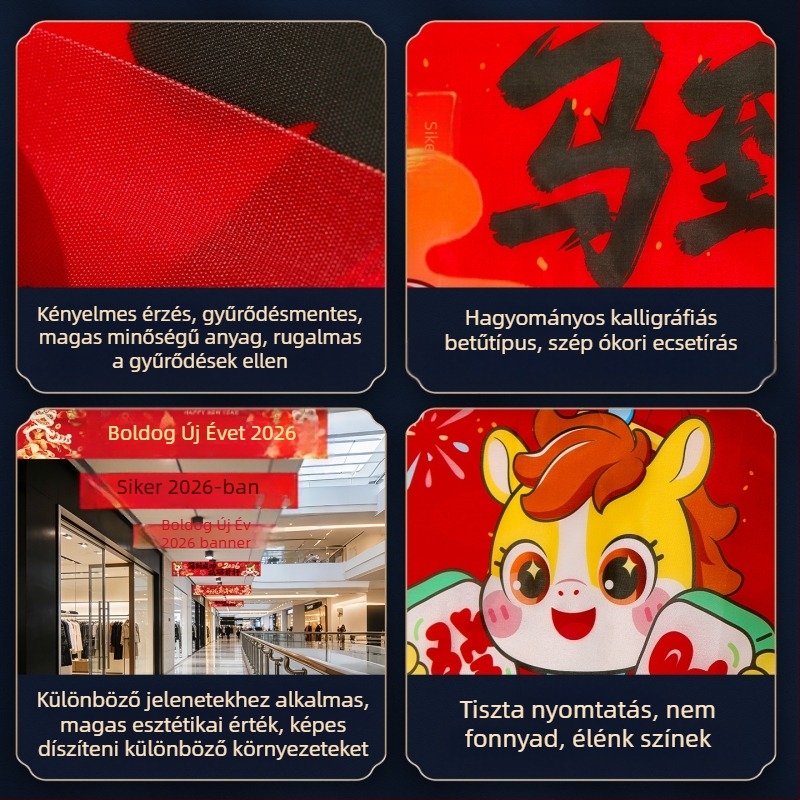 Textil banner fesztivál-stílusú rendezvényhelyszín dekorációhoz és újévi fotó kellék