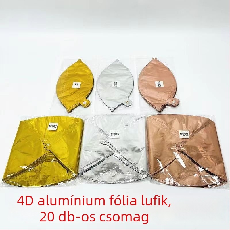Alumínium fóliás lufi, kerek alak, születésnapokra és esküvőkre alkalmas
