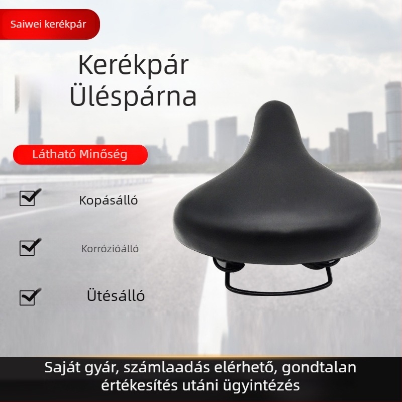 Kerékpárnyereg rugóval, vastagodított és szélesített, puha és kényelmes hegyi kerékpárhoz