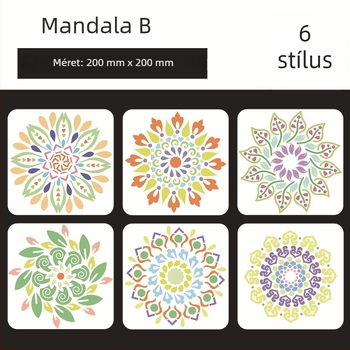 Mandala kőfestő tábla Datura virág kivágott sablonnal - PET anyag, Márka: Four Seasons Pomelo, IP-engedély: Nem, Import: Nem
