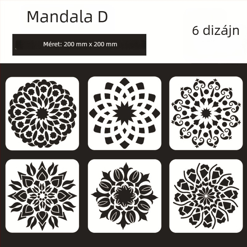 Mandala kőfestő tábla Datura virág kivágott sablonnal - PET anyag, Márka: Four Seasons Pomelo, IP-engedély: Nem, Import: Nem