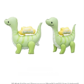 Alumínium fólia lufi - matt felület, 3D karikatúra állat formák (dinoszaurusz, krokodil, póni), álló játék