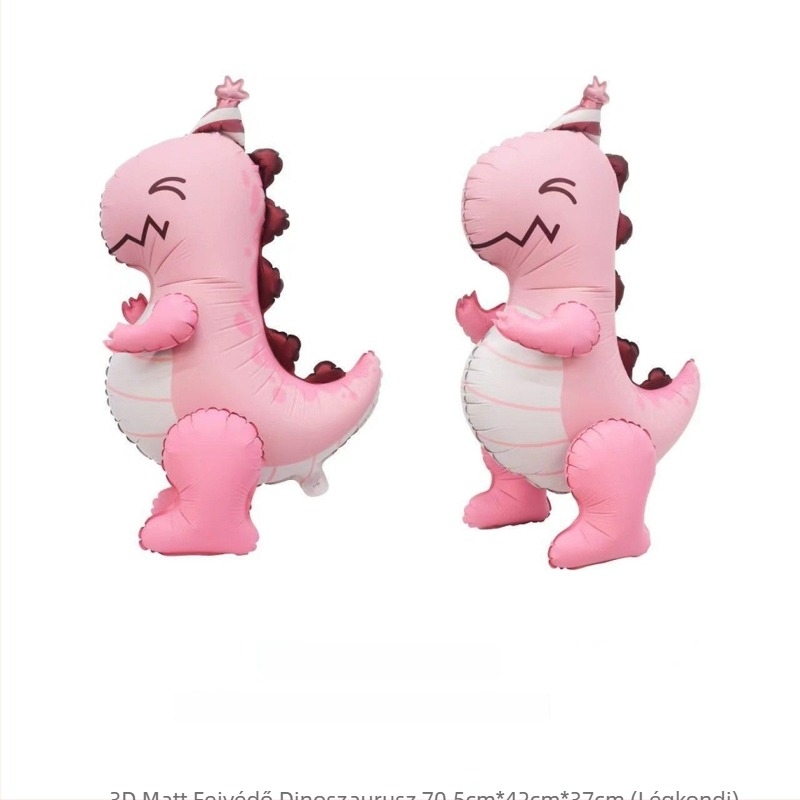 Alumínium fólia lufi - matt felület, 3D karikatúra állat formák (dinoszaurusz, krokodil, póni), álló játék