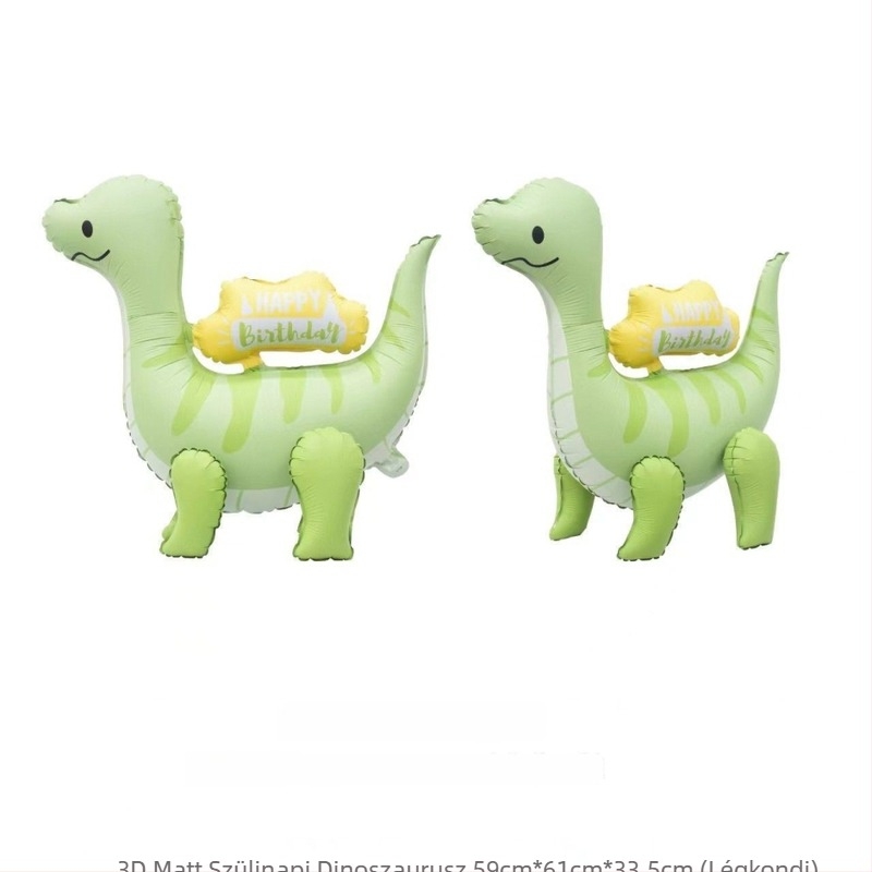 Alumínium fólia lufi - matt felület, 3D karikatúra állat formák (dinoszaurusz, krokodil, póni), álló játék