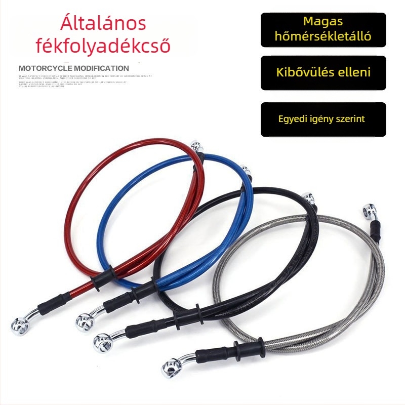 Moorer 0008 fékcső elő- és hátsó tárcsafékkel kompatibilis, magasnyomású acélhálós kivitel