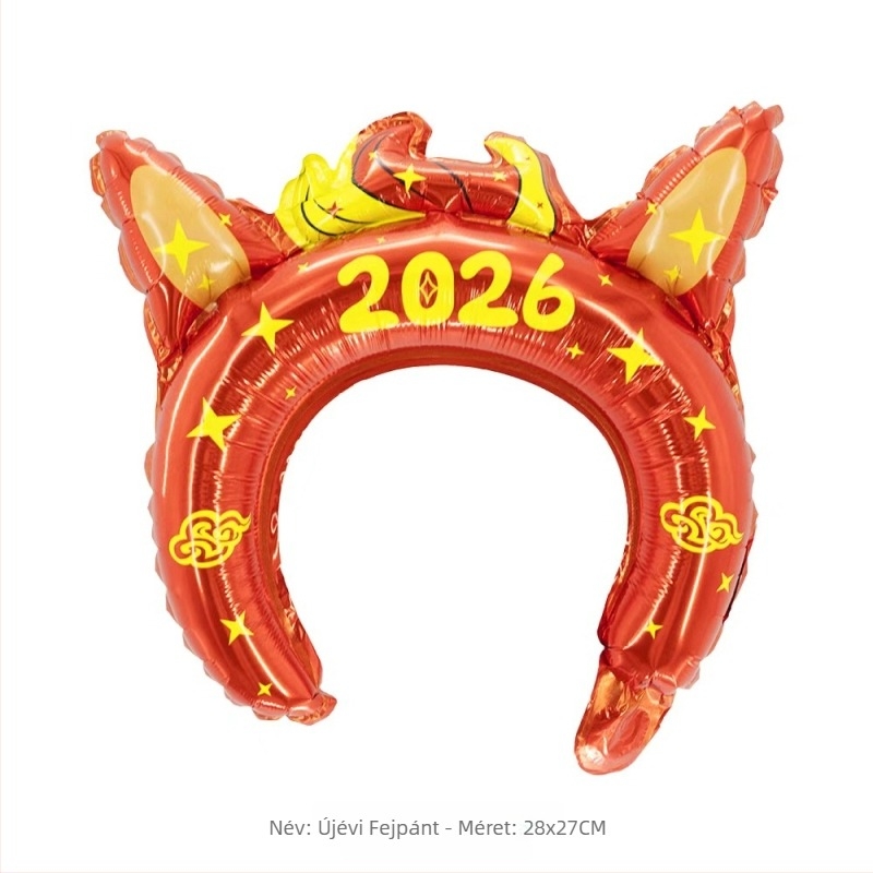 Alumínium-fóliás lufi karikatúra állat formájában, zodiákus mintával, fejfedőként használható óvodai tevékenységekhez, márka Xishuo Balloons