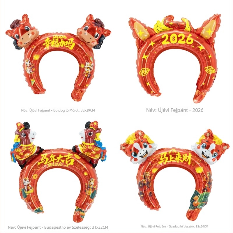 Alumínium-fóliás lufi karikatúra állat formájában, zodiákus mintával, fejfedőként használható óvodai tevékenységekhez, márka Xishuo Balloons