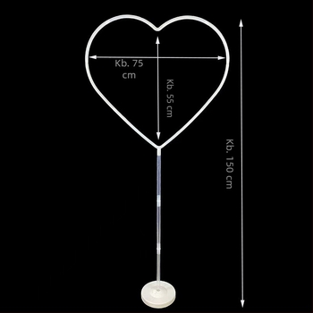 Műanyag lufi archoszlop – szív alakú gyűrű és levegőben keringő kör, kültéri felkész dekoráció, termékkód Arch; kültéri használat; sportesemények; Nem importált