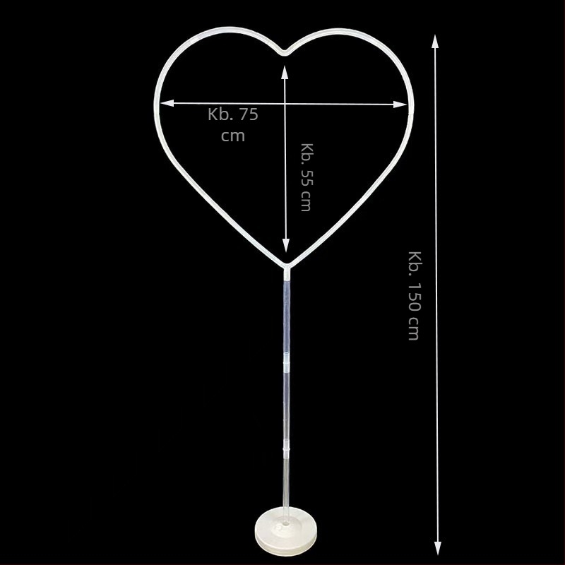 Műanyag lufi archoszlop – szív alakú gyűrű és levegőben keringő kör, kültéri felkész dekoráció, termékkód Arch; kültéri használat; sportesemények; Nem importált