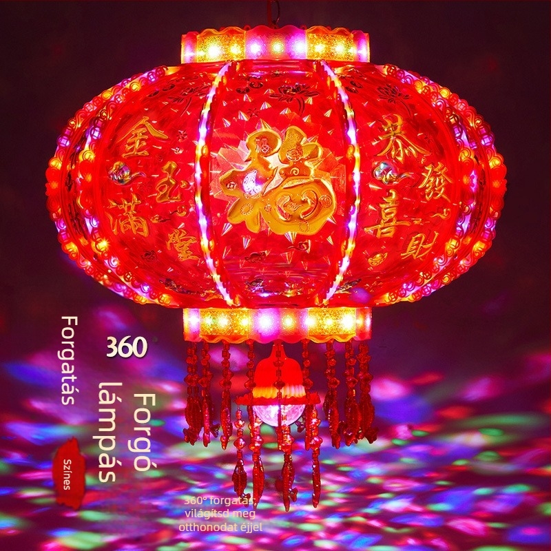 LED lámpás kínai stílusú Újévre, színes forgó ovális alak, injekciós öntésű kivitel, klasszikus stílus
