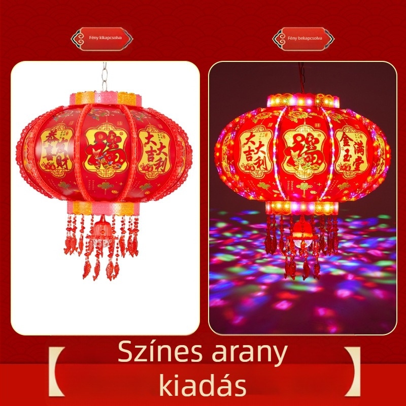 LED lámpás kínai stílusú Újévre, színes forgó ovális alak, injekciós öntésű kivitel, klasszikus stílus