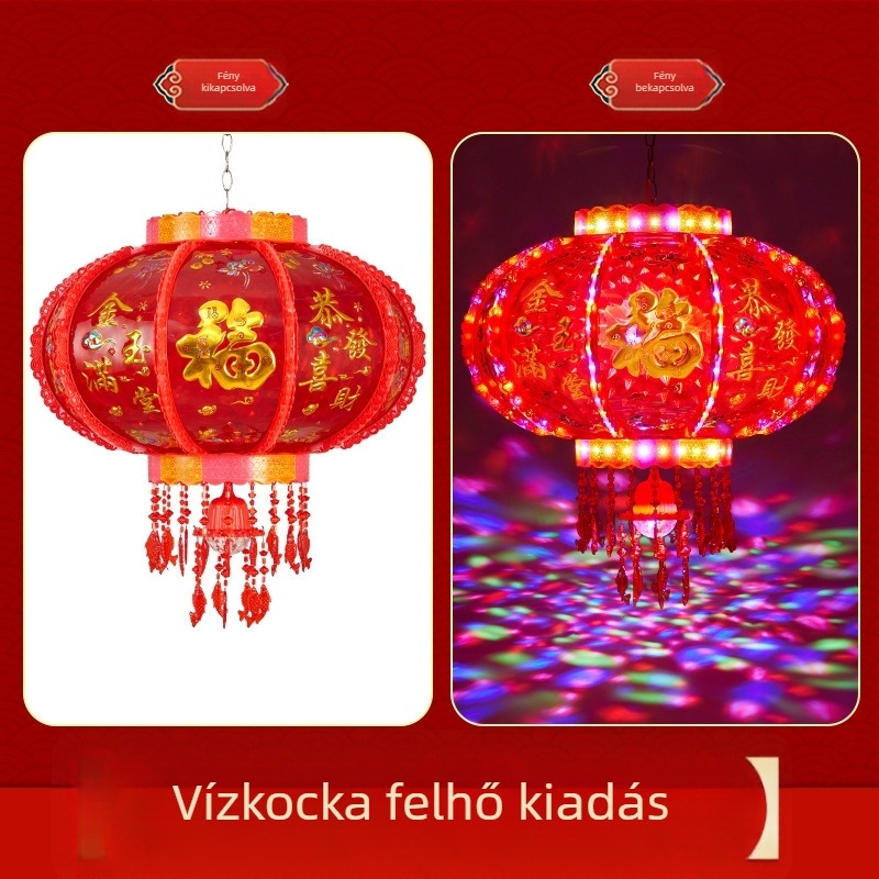 LED lámpás kínai stílusú Újévre, színes forgó ovális alak, injekciós öntésű kivitel, klasszikus stílus