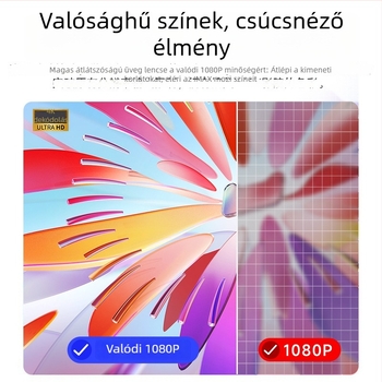 Happy Investment hordozható projektor, 1080p (1920x1080), 5000 lm, 60 W, PTZ, vetítés akár 150 hüvelykes diagonálig