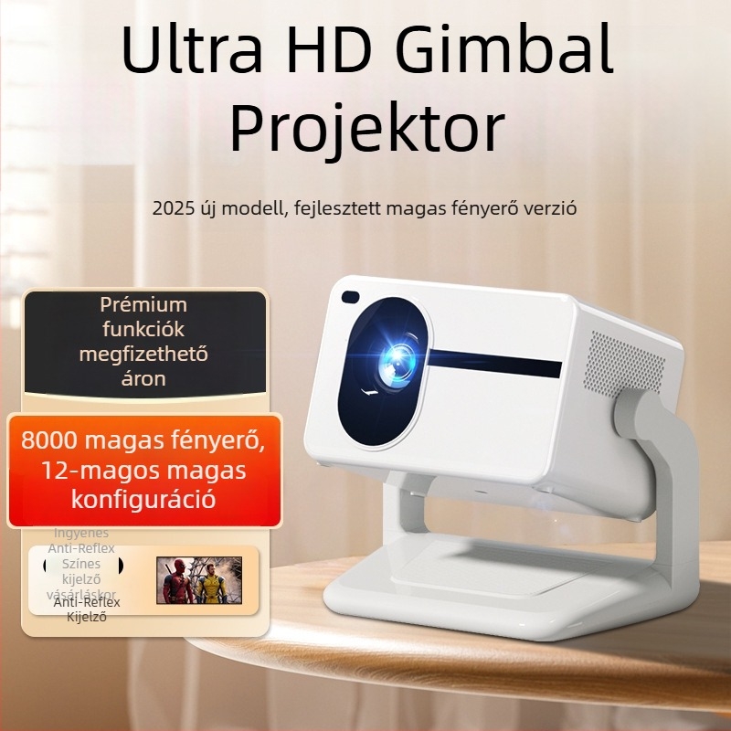 Happy Investment hordozható projektor, 1080p (1920x1080), 5000 lm, 60 W, PTZ, vetítés akár 150 hüvelykes diagonálig