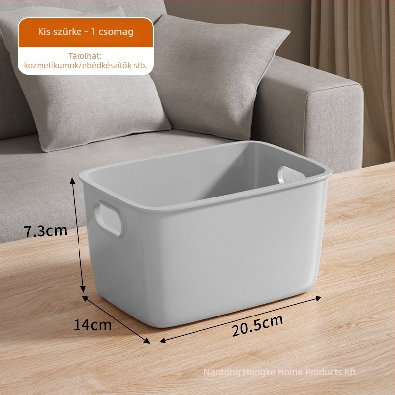Asztali tároló doboz, PP műanyag tároló, modell Hk-25101501, kapacitás 18, modern minimalist stílus, nappaliba megfelelő
