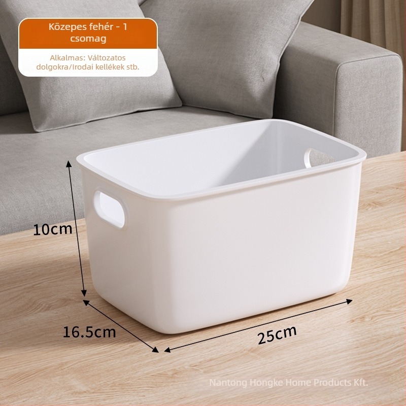 Asztali tároló doboz, PP műanyag tároló, modell Hk-25101501, kapacitás 18, modern minimalist stílus, nappaliba megfelelő