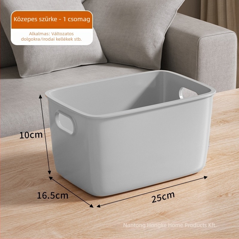 Asztali tároló doboz, PP műanyag tároló, modell Hk-25101501, kapacitás 18, modern minimalist stílus, nappaliba megfelelő
