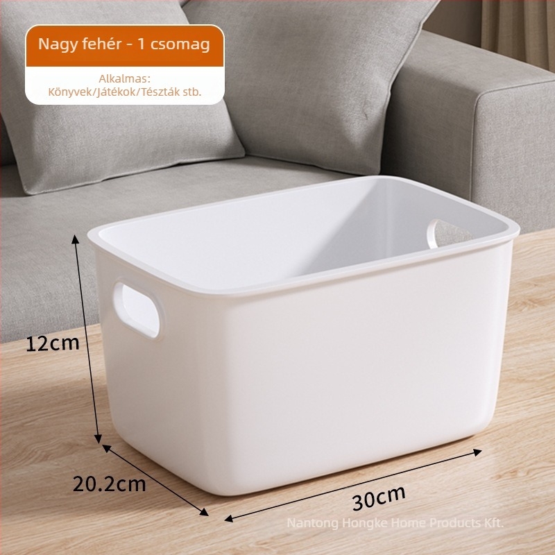 Asztali tároló doboz, PP műanyag tároló, modell Hk-25101501, kapacitás 18, modern minimalist stílus, nappaliba megfelelő
