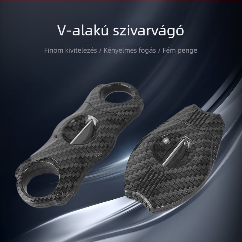 V alakú szivarvágó, kiváló minőségű rozsdamentes acélból, hordozható