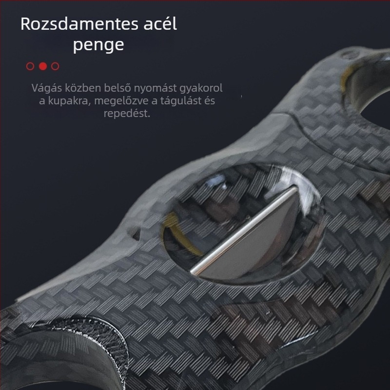 V alakú szivarvágó, kiváló minőségű rozsdamentes acélból, hordozható