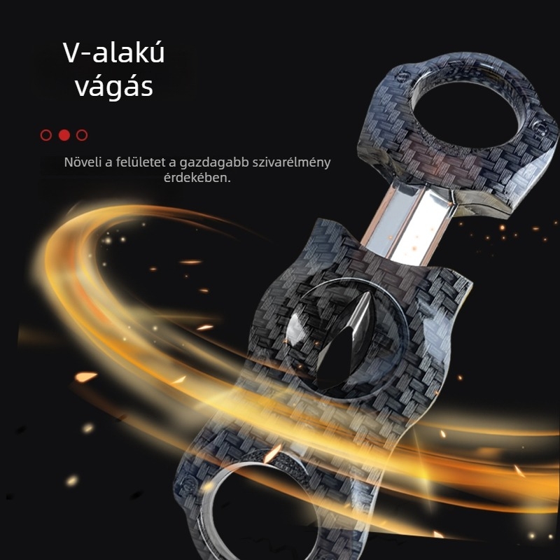 V alakú szivarvágó, kiváló minőségű rozsdamentes acélból, hordozható