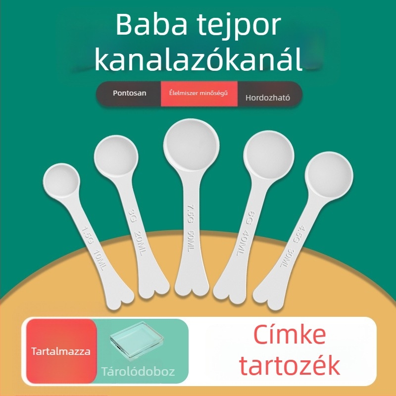 Baba tejpor mérőkanál – adagolókanalak, élelmiszer-minőségű PP