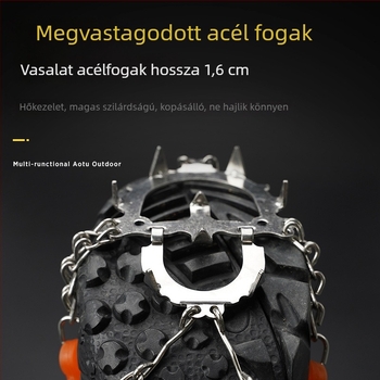 AOTU 12-tűs patkó alakú kramponok, rozsdamentes acélból, kültéri használatra jégre és hóra, modell AT8605