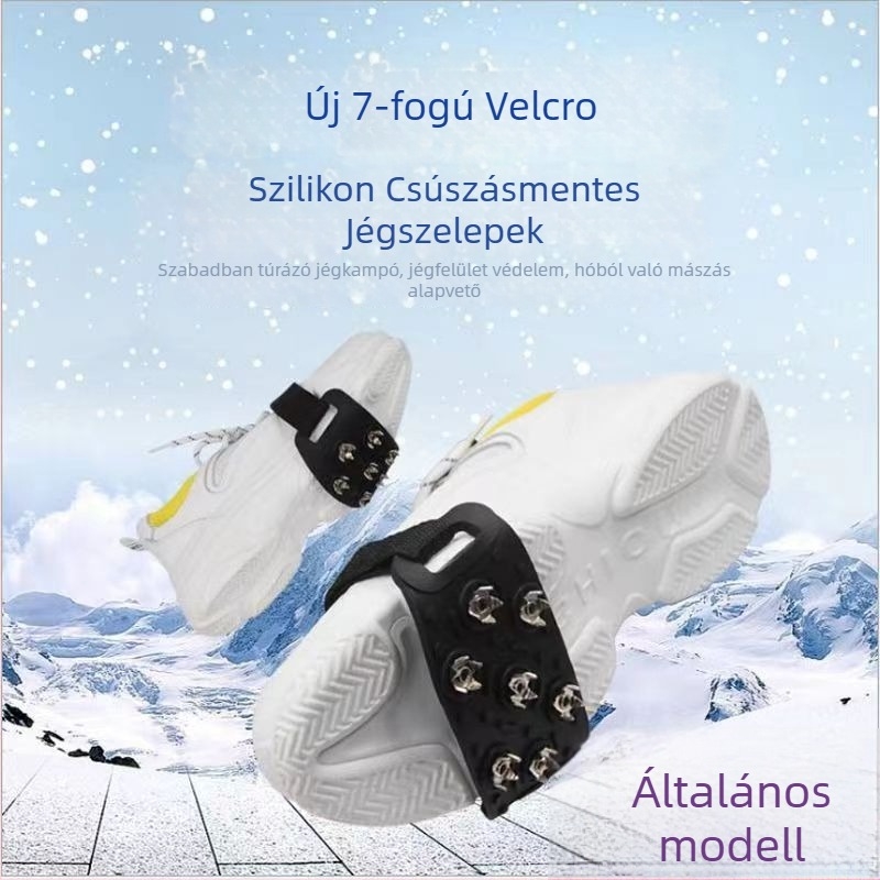Szilikon Csúszásmentes Cipővédők Krampókkal — Anyag: szilikon + egyéb textilek; Alkalmas kültéri sportokra, hegymászatra, utazásokra; Dobozonként 120 pár