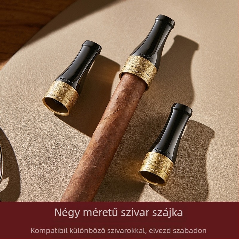 Szivar szájrész - hordozható, négy gyűrű átmérő, újrahasználható, anyag: gyanta, termékkód Bn-p130